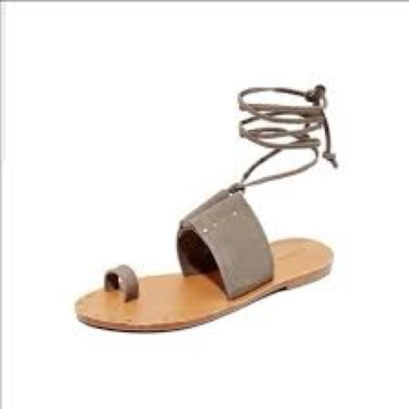 [Soludos] Suede Lace Up Toe Ring Sandals - Picture 5 of 5